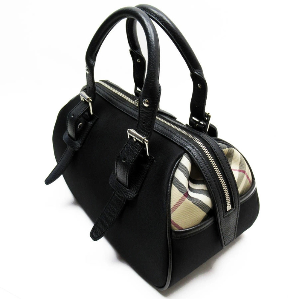 Burberry beige leather silver handbag jacquard Check black Nova